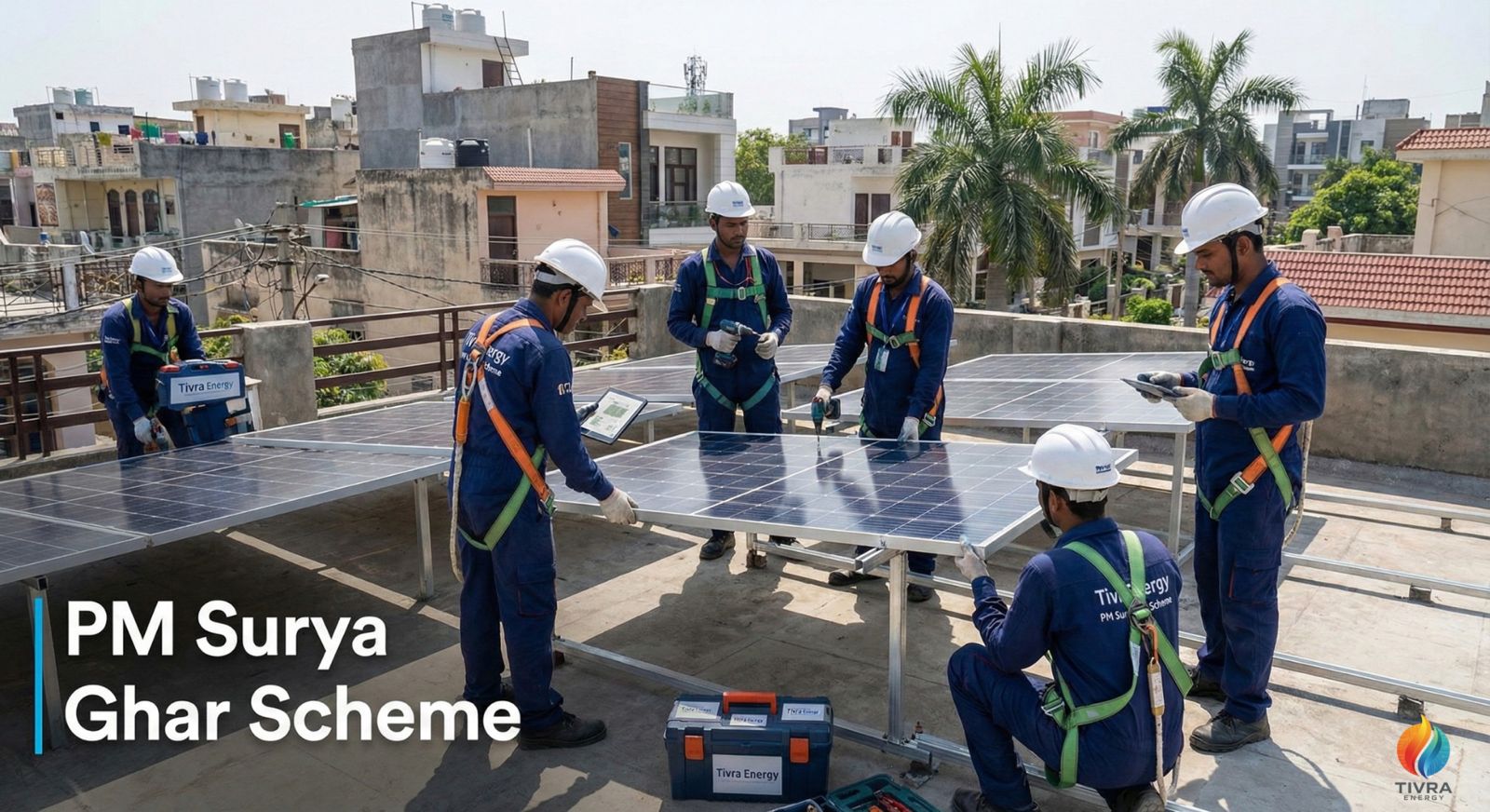 Residential rooftop with solar panels